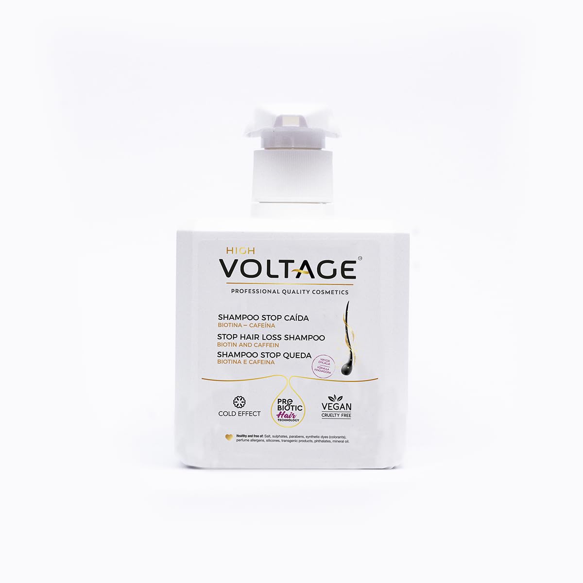 Voltage Cosmetics Champú Anticaída 500 ml con Biotina y Cafeína