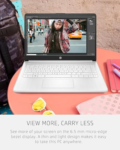 Image of HP 14 Laptop • Back to School Limited Edition with Microsoft 365 • 4-Core Intel CPU • 32GB RAM •1600GB Storage (64GB OnBoard + 512GB External + 1TB OneDrive) • Snow White • w /WOWPC Bundle • Win 11