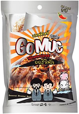 Gomuc seasoned shredded squid Flavour Original, spicy Hot dried squid 24g (Original)