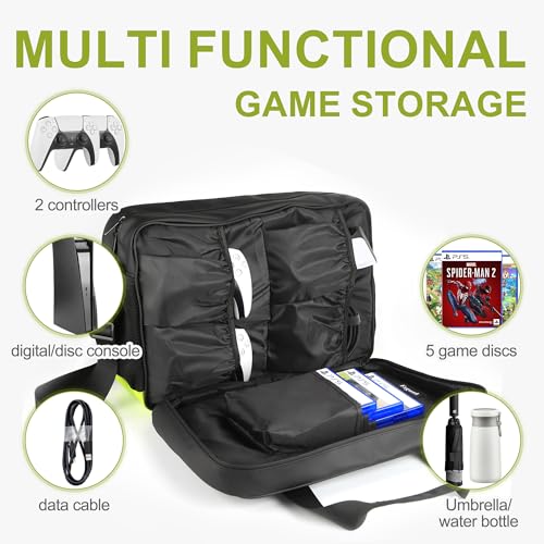 Image of Ezgnuk Carrying Case for PS5 Console, Protective Travel Case for PS 5, Large Capacity Storage Bag Compatible with Playstation 5, Game Discs and Accessories