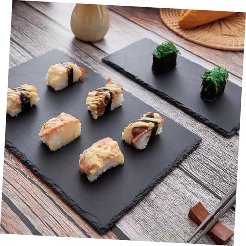 Plato rectangular de piedra natural para sushi 30x10 cm miniatura 5