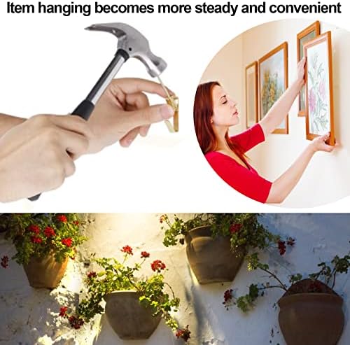 JUYOO 130pcs Picture Hooks with Nails Picture Hanging Hooks Heavy Duty Picture Frame Hangers Hooks for Photos Picture Frame Clock Mirror Bags Clothes, Gold Colour