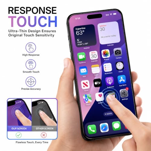 Image of Tempered glass for iPhone 14 Pro | Screen Protector Full HD Quality Tempered Glass Anti-Scratch Edge to Edge Coverage For Easy Installation (iPhone 14 Pro), Pack Of 1