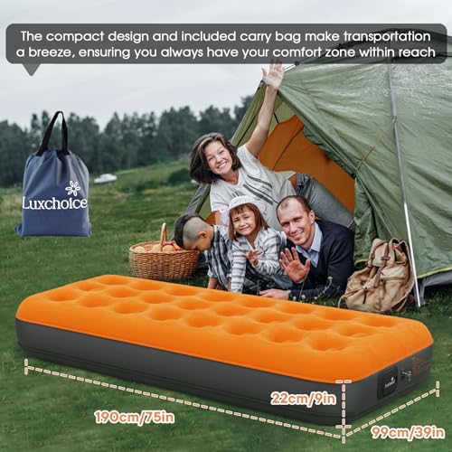 Luxchoice Air Mattress With Built-In Usb Rechargeable Pump Camping Inflatable Mattress Portable Blow Up Mattress Air Bed Guest Bed For Home Outdoors Hiking Travel thumb #7