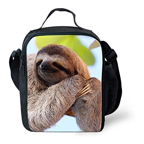 Amzbeauty Flash Sloth Kids Insulated Freezable Thermos Square Cooler Lunch Bag Cover