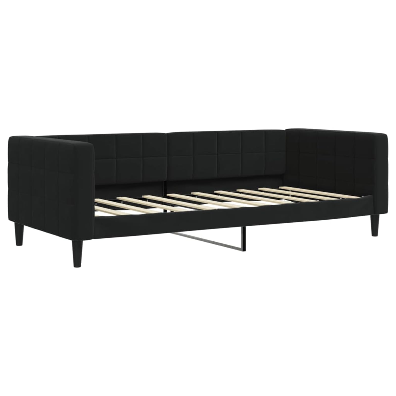 ATOMSTACK MAKER Divano letto pieghevole 2 in 1 nero in velluto, divano matrimoniale convertibile con struttura in legno e metallo, 213 x 192,5 cm, ideale per soggiorno o camera da letto degli ospiti
