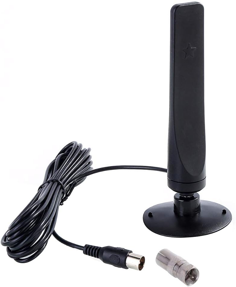 HELIO Antenna TV Digitale Magnetica Omnidirezionale Amplificata 33dB - Per Camper, Barca, Camper, USB