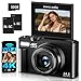 4K Digitalkamera mit WLAN 64MP Kamera Fotokamera 3" 180° Klappbildschirm Fotoapparat Digitalkamera für Kinder Anfänger, 18X Digitalzoom, Autofokus, mit 32GB Karte, 2 Batterien