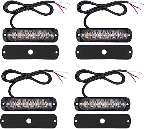 PROZOR 12v 24v Récupération Stroboscopique Lumières Clignotantes Ambre 6 cree led allume la panne de grille orange clignotant