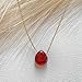 Joxevyia Carnelian Necklace Red Carnelian Raw Stone Healing Crystals Necklace Tear Drop Gemstone Pendant Necklace for Women Anniversary Birthday Valentines for Her