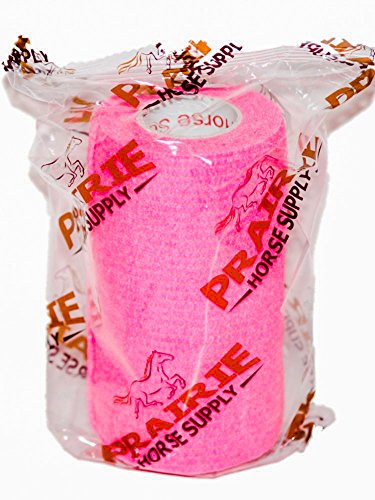 Image of 4 Inch Vet Wrap Tape Bulk (Neon Pink) (Pack of 6) Self Adhesive Adherent Adhering Flex Bandage Grip Roll for Dog Cat Pet Horse