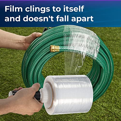 Idl Packaging 5" X 1000' Stretch Wrap Mini Roll Of 80 Gauge (Pack Of 12 Rolls) With Plastic Reusable Handle - Extra Sticky Clear Stretch Wrap Film - Tear-Resistant Plastic Wrap For Moving #TOP7