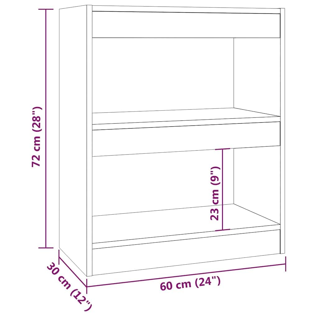 Libreria bianca, 60 x 30 x 72 cm, in legno con spazio portaoggetti, divisorio e sistema di scaffali per soggiorno, ufficio, studio, cameretta dei bambini, ripiano salvaspazio