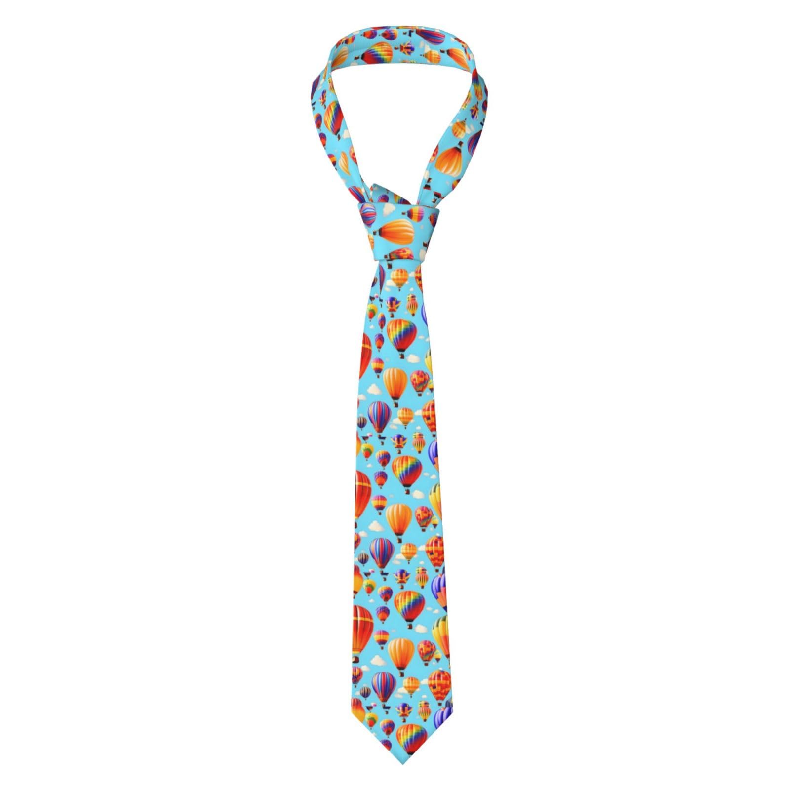 Gerrit Hot Air Balloons Print Men Cufflinks Tie Skinny Necktie Great For Weddings, Groom, Groomsmen, Missions, Gift, Hot Air Balloons, One Size, Hot Air Balloons, One Size