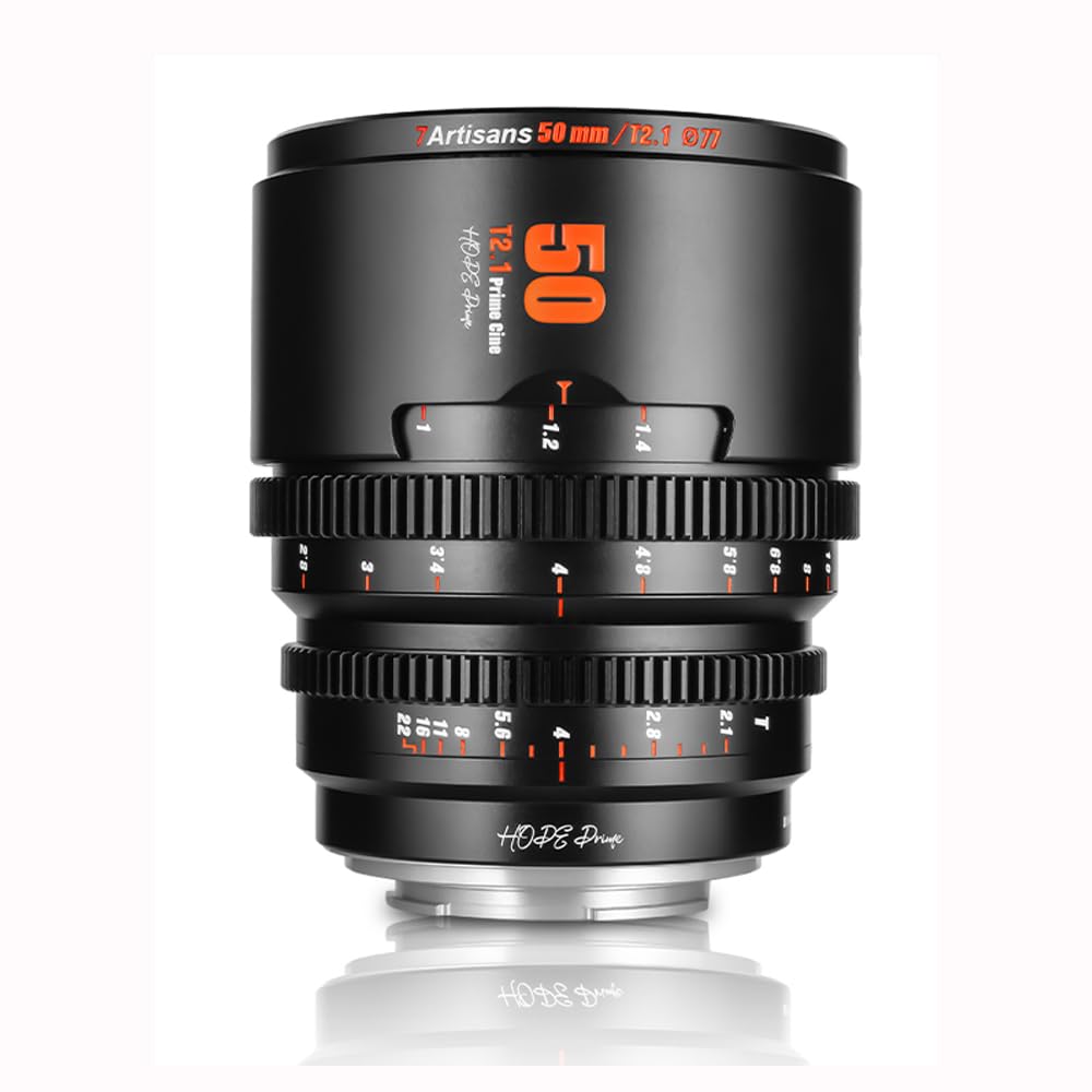 7Ar tisans 85mm T2.1 Cine Lens,Large Aperture Cinematic Film Lens for Sony E Mount Mirrorless Cameras A6500 A6600 FX3 A7S3 A7M3 A7R3 A7M4 FS/A/NEX/A6/A7 Series