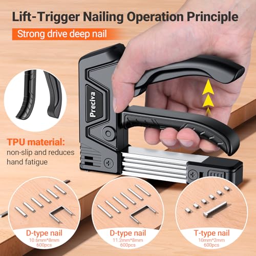 Preciva Heavy Duty Staple Gun,Staple Nail Gun Kit with Remover and 1800PCS Staples,for Fixing Material, Decoration, Carpentry,Wood, Crafts 3 Preciva Heavy Duty Staple Gun,Staple Nail Gun Kit with Remover and 1800PCS Staples,for Fixing Material, Decoration, Carpentry,Wood, Crafts - Image 3