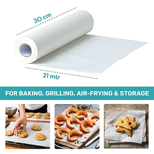Image of The Better Home Parchment Paper for Baking 21 Meters (Pack of 3) | Non Toxic Paper Roll for Baking | Eco Friendly & Reusable Parchment Paper for Baking Cake | Natural Baking Paper