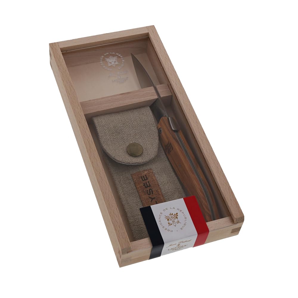 Coffret bois Elysée laguiole couteau pliant Le Poche
