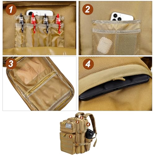 Image of LHI Tactical Military Backpack for Men and Women 25L /35L Army Assault Pack Bag Small Rucksack with Bottle Holder