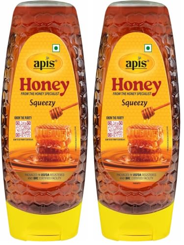 Image of Apis Honey 400g Pure & Natural | No Added Sugar | Easy Squeezy Bottle | Immunity Booster | Natural Sweetener (Pack of 2)