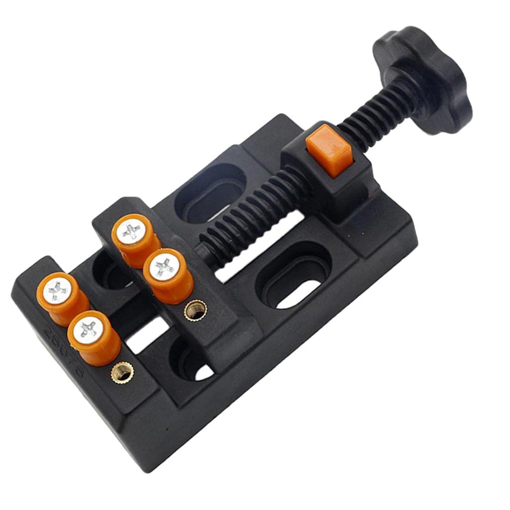 THE STYLE SUTRA® Universal Mini Drill Press Walnut Vise Clamp Table Bench Vice Orange Black|Jewellery
