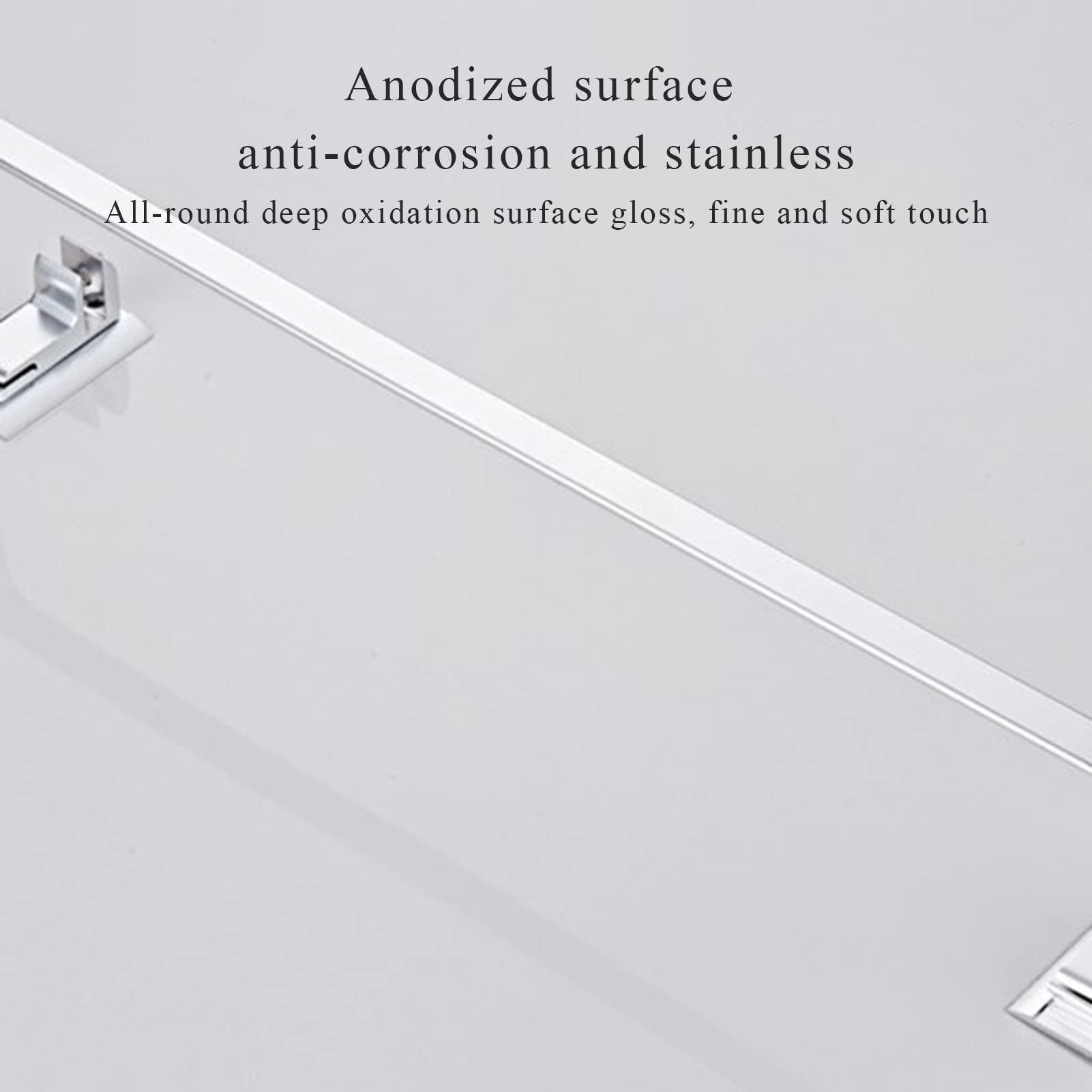 Estante De Ducha, Estante De Esquina para Baño, Estante De Ducha para Baño, Estante De Baño De Aluminio Montado En La Pared, Estante De Almacenamiento Frontal C(48 Cm)