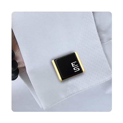 Engraved Cufflinks, Custom gold cufflinks, Personalized cufflinks for men Gold, 925 Silver 18K gold plated Black Onyx stone, Gift Message, Box,