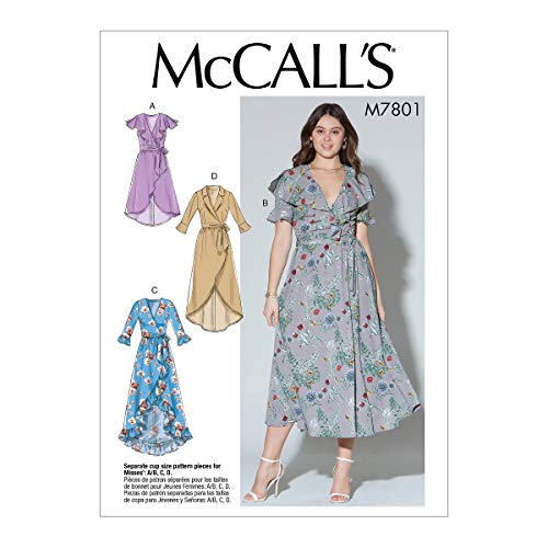 McCall's Patterns McCall's Women's Fitted Bodice Lined Dress Sewing Patterns, Sizes 14-22, 14-16-18-20-22, White