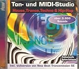 Ton-Studio und MIDI-Studio, CD-ROMs, House, Trance, Techno & Hip-Hop, 1 CD-ROM: Über 3.000 Sounds. Inkl. Vollversion v. 'New Beat Trancemission SE'. Für Windows 3.1x/95/NT