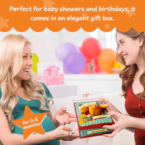 Tobe Readyforlife ENCBJLA Stimulating Baby Books 0-6 Months And 6-12 Months Infants - Crinkle Books For Babies - Toys Gift For 1 Year Old - Soft Cloth Animals Baby Books thumb #3