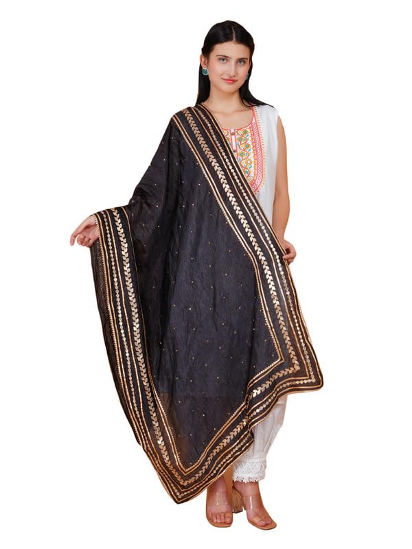 Designer Dupatta Gotta Patti Art Silk Chunni Ethnic Style Scarf Wrap Designer Chunni-image-24