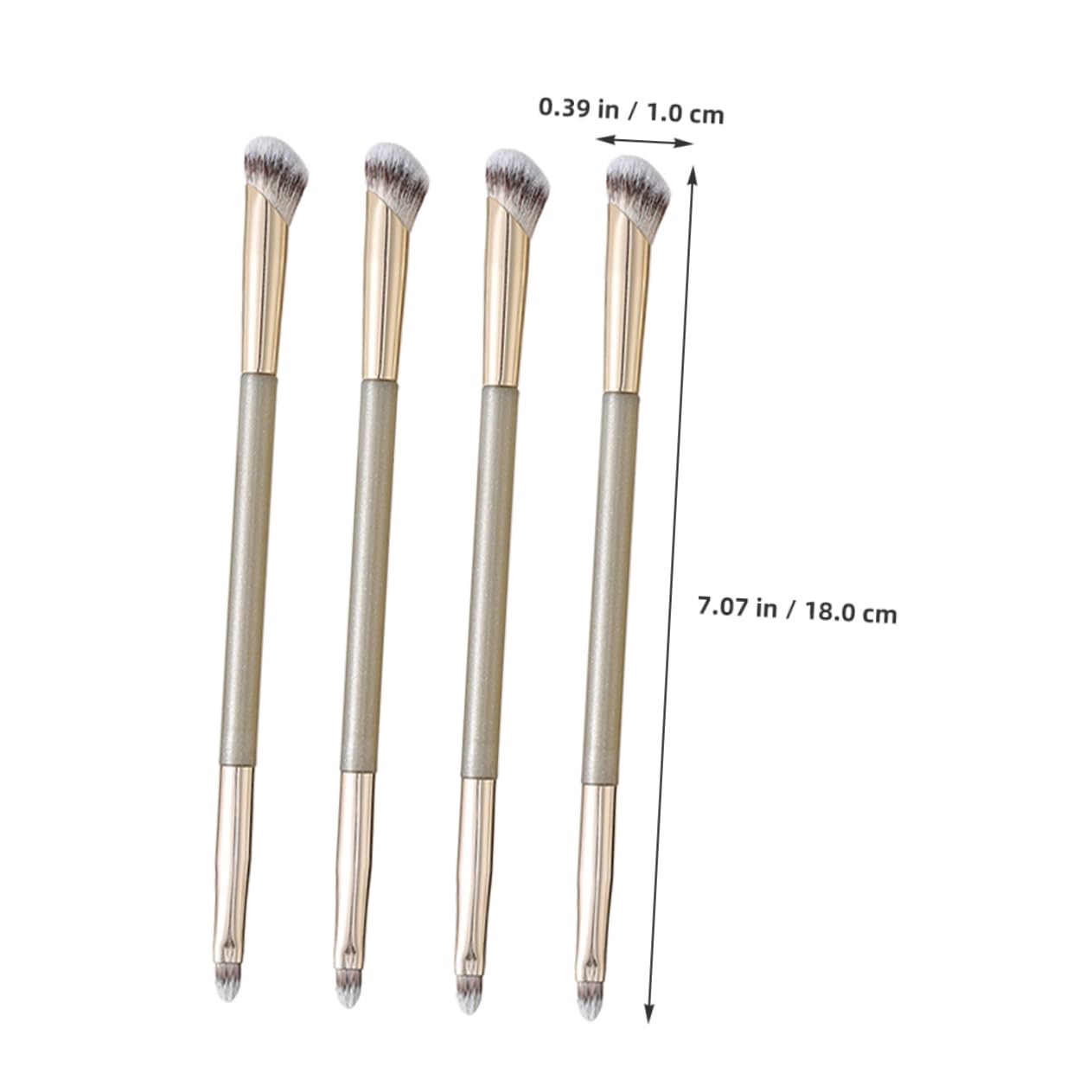Ipetboom 4pc Set Concealer Brush for Facials Highlight Blush Eyeshadow Dual Sided Makeup Brush for Liquid Blending