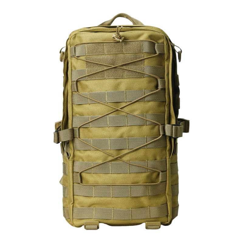 Genérico Mochila Táctica de 30-35 Litros, con Molle y Dos Compartimentos Grandes, Respaldo Acolchado y Transpirable, para Airsoft y Actividades al Aire Libre - Tamaño: 44 x 25 x 23 cm - Tan