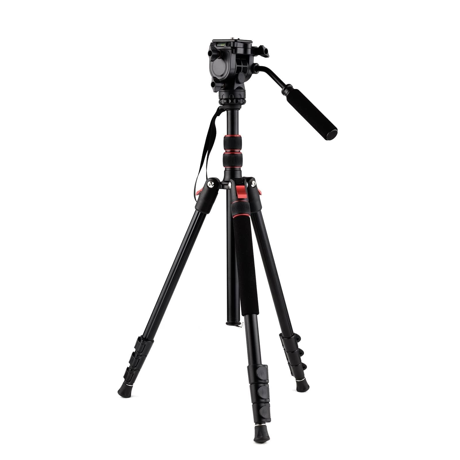 Domary Stojak Trójnóg Przenośny Statyw do Aparatu Statyw Podróżny 4-sekcyjny 78,7-calowy Aluminiowy Monopod 360 Panoramiczny 90-stopniowy Uchwyt Plate z poziomicą do
