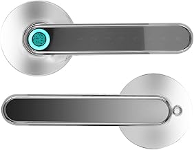 Fechadura de porta por impressão digital, fechadura de porta de entrada sem chave Bluetooth inteligente de liga de zinco, fechadura de porta de entrada eletrônica por impressão digital, | ID de dedo seguro |, fechadura biométrica de porta para Office Home Apartment Hotel (1 #)