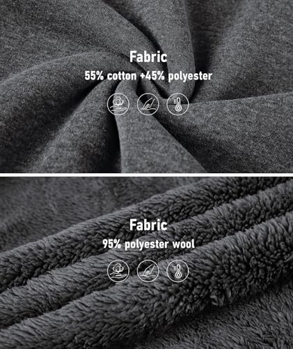 Image of SCODI Hoodies for Men Heavyweight Fleece Sweatshirt - Full Zip Up Thick Sherpa Lined Hooded Sweatshirts