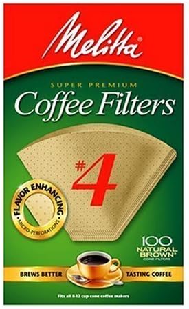 Melitta Cone Coffee Filters Natural Brown #4 500 count pack Melitta-88