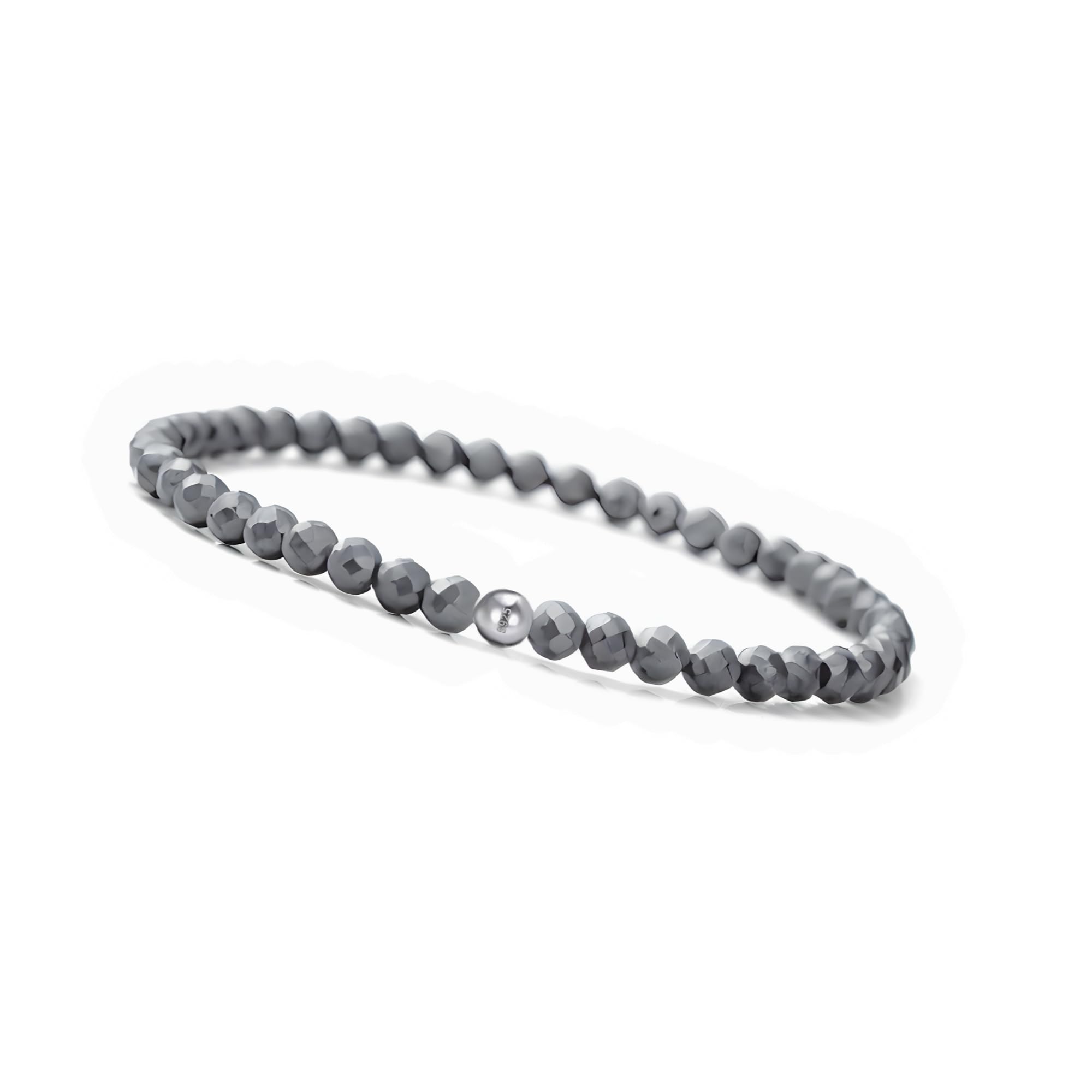 GD GOOD.designs Armband Damen mit echten Natursteinen und 925 Silber Perle I Naturstein Armband aus facettierte 4mm Edelstein Perlen - Inkl. Geschenkbeutel