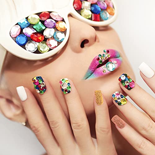 8 Boxes Nagel Kunst Strass, Mix GröÃe Nagel Perlen Glitter Strass Stein,3D Nagel Dekoration mit 1 Stück Wachs Stift Strass Picker und Pinzette,DIY Handwerk Schmuck Kleidung Nail Art Strass – Bild 3