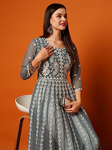 Image of ANNI DESIGNER Women's Georgette Regular Fit Kurta
