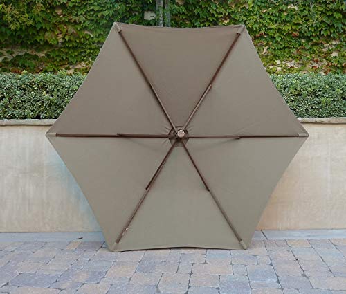 Formosa Covers | Premium Quality 9 Feet 6 Ribs Single Vent Umbrella Replacement Canopy - 30% Heavier Weight Than Competition - Taupe (Canopy Top Only) #TOP1