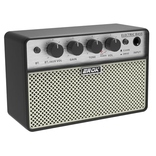 EROK Mini Electric Guitar Amp, Portable Amplifier with 3.5mm Headphone/AUX Input, Compact Design for...