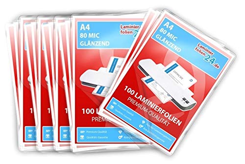 XLam Laminierfolien A4-2 x 80 Mic - glänzend - 400 + 100 GRATIS - PREMIUMQUALITÄT FÜR PERFEKTE LAMINIERERGEBNISSE