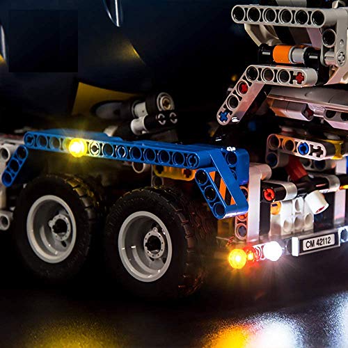 ZHLY LED Licht-Set für Lego Technik Betonmischer LKW 42112 Beleuchtung Lichtset Kompatibel Mit Lego 42112 USB und… – Bild 6