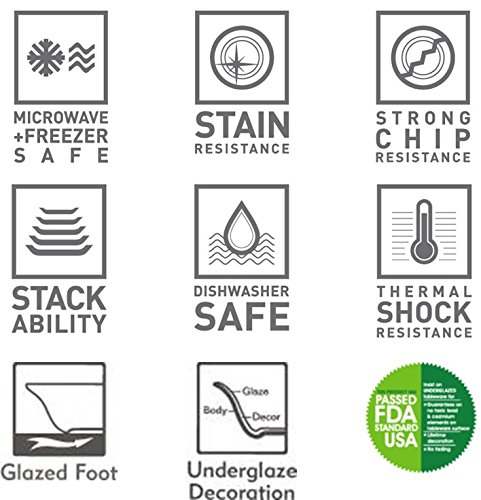 Tudor Royal Collection 24-Piece Premium Quality Round Porcelain Dinnerware Set, Service For 6 - Botanical,See 10 Designs Inside! #TOP2