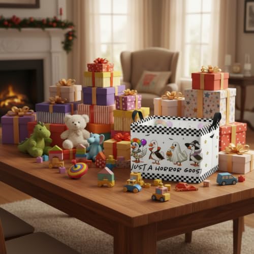 Image of Halloween Basket Gift Cute Pumpkin Ghost Parties Decor Kid Trick or Treat Basket for Boys and Girls Rectangular Storage Bin Box (Duck)