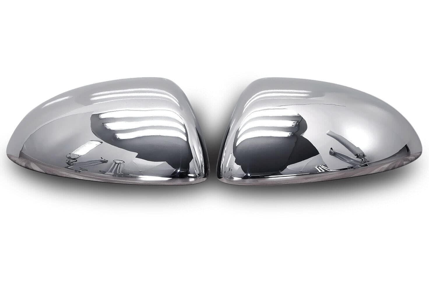 RECAMBO | Cubierta de espejo retrovisor | Compatible con Corsa D | Corsa E | 2006-2019 | Acero Inoxidable Cromado | KIT embellecedor para espejos retrovisores de coches