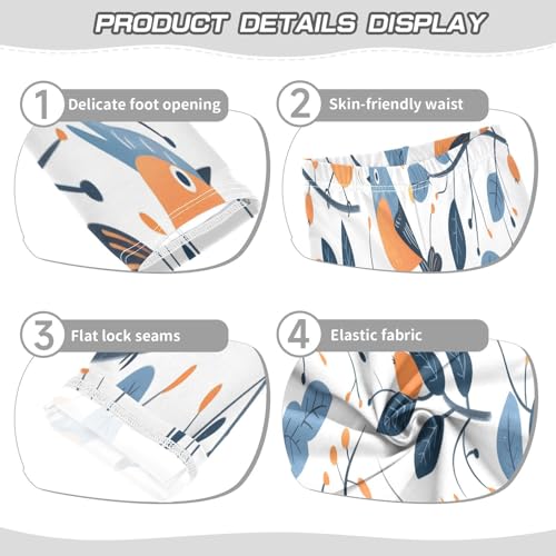 Toddler Girls Leggings Printed Yoga Pants Leggings Blue Orange Bird for Kids3