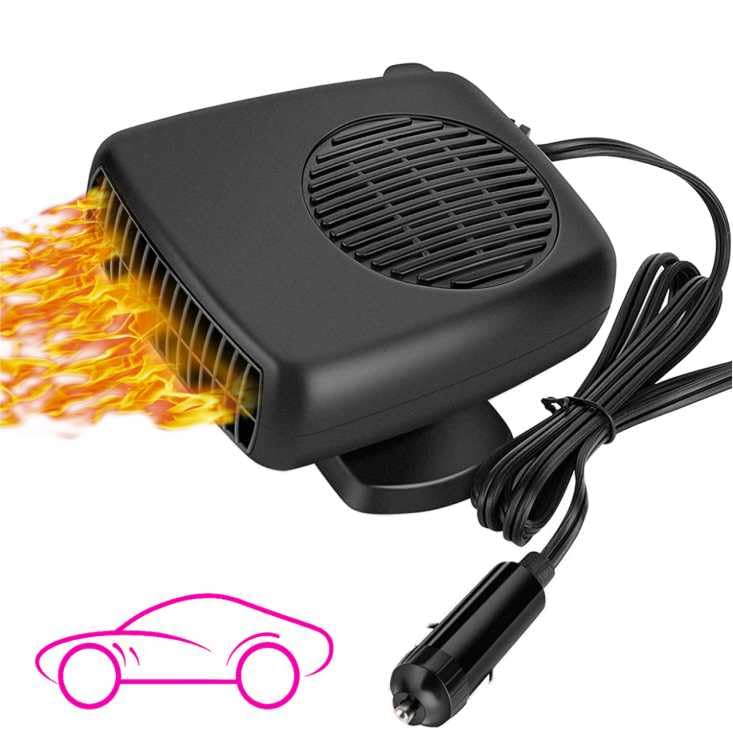 Showvigor Auto Entfrostung Enteiser Heizung 150W 12V Portable Heizlüfter mit 360° Schwenkbarer Lüftung, 2-in-1 Heizung & Kühlung Luft Gebläse Demisten Demister für Windschutzscheibe Auto LKW SUV
