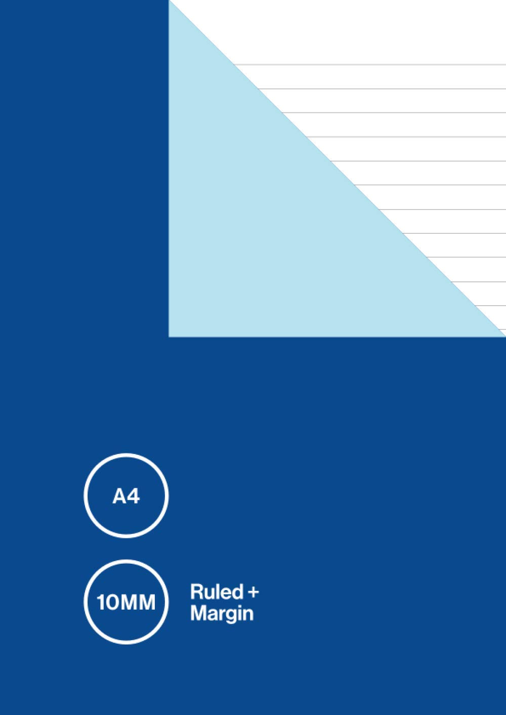 A4 10mm Ruled + Margin: Lined Paper Notebook / Simple Exercise Book with 1cm Spaced Lines and Margins